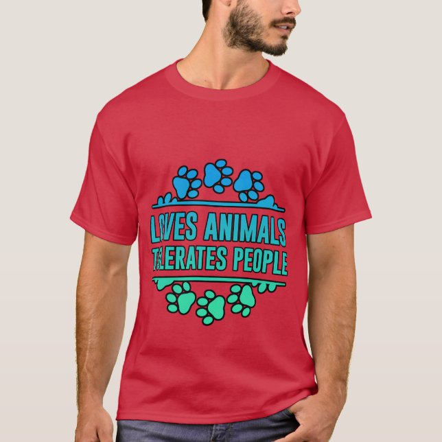Loves Animalsolerates People boy T-Shirt (Front)