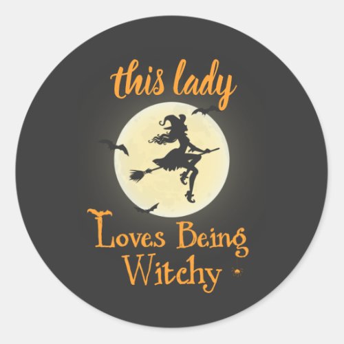 Loves Being Witchy Classic Round Sticker