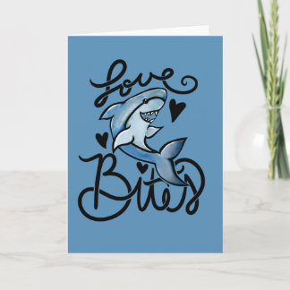 Loves BITES funny Valentine's day Shark Card