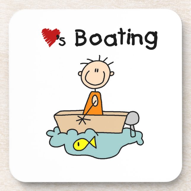 Loves Boating Beverage Coaster (Front)