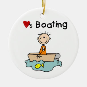 Loves Boating Ceramic Ornament