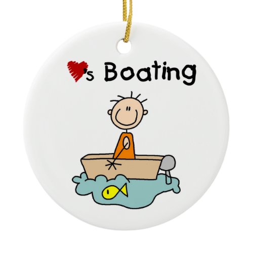 Loves Boating Ceramic Ornament