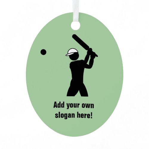 Loves Cricket - a cricketer batting - add a name Metal Ornament