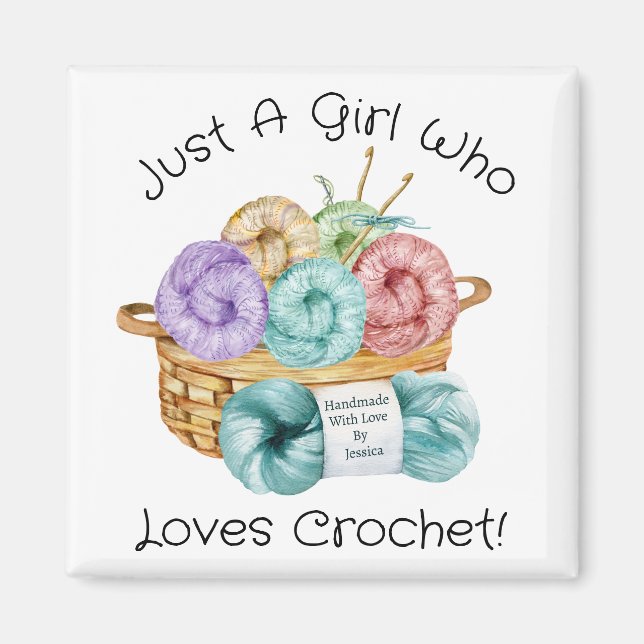 Loves Crochet Personalized Magnet (Front)