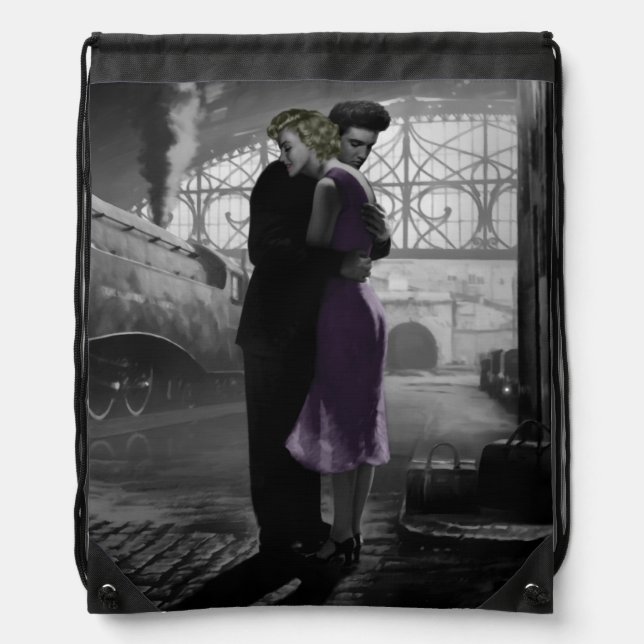 Love's Departure Drawstring Bag (Front)