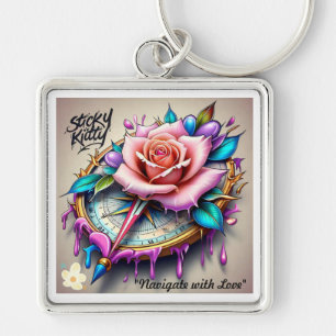 "Love's Direction in Bloom" Keychain