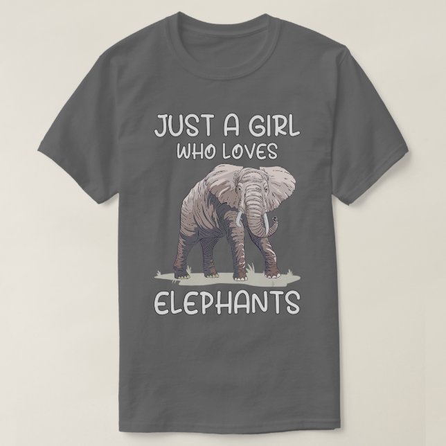 Loves Elephants Safari Animals Wildlife Wild Anima T-Shirt (Design Front)