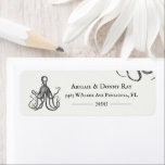 Love's Embrace | Label<br><div class="desc">Formal yet unique return address labels featuring a vintage illustration of an octopus and your unique address information surrounding it. 
 The label contains a soft grayish cream color all elements are unlocked and adjustable so have fun being creative if need be.</div>