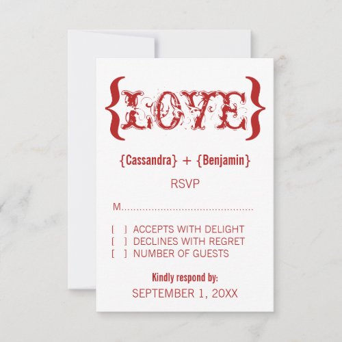 Loves Embrace Response Card Red