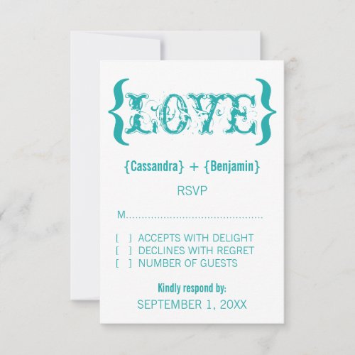 Loves Embrace Response Card Teal