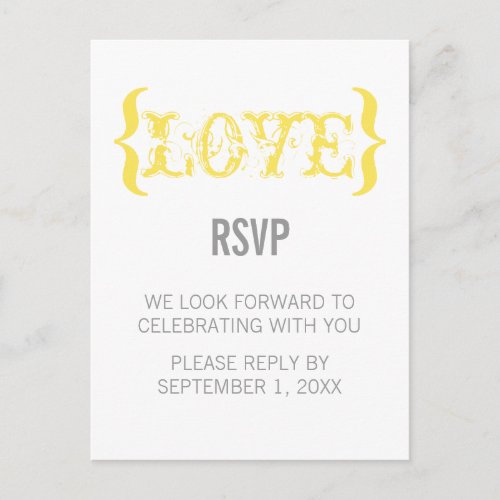Loves Embrace RSVP Postcard Marigold Invitation Postcard