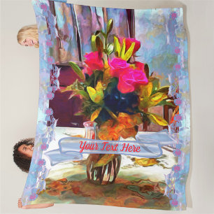 Love's Flowers PM0001 Fleece Blanket