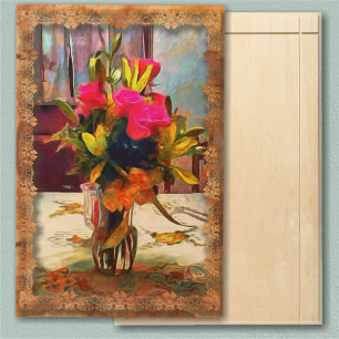 Love's Flowers PM0001 Wood Wall Art