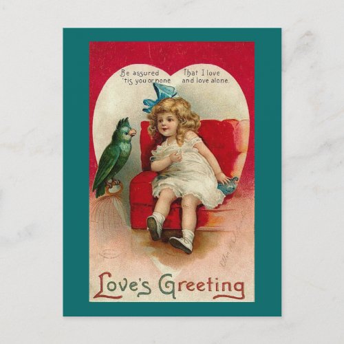 Loves Greeting Vintage Valentine 2 Holiday Postcard