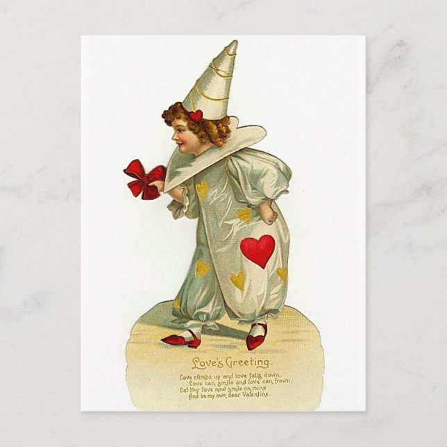 Love's Greetings - vintage valentine card (Front)