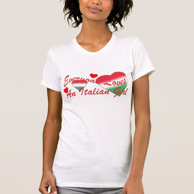 Loves Italian Girl Red T-Shirt (Front)