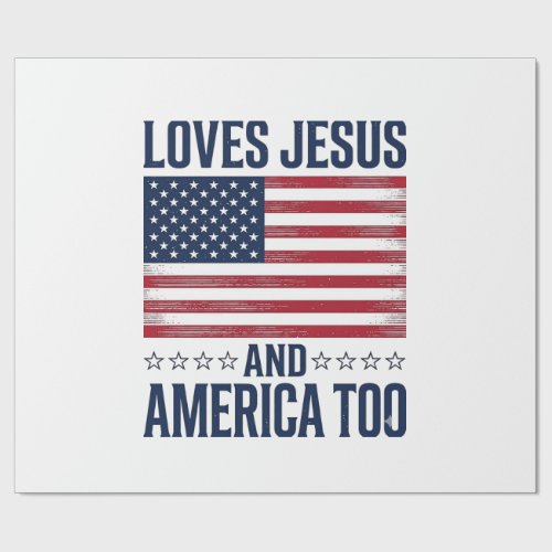 Loves Jesus And America Too Patriotic Christian Sh Wrapping Paper