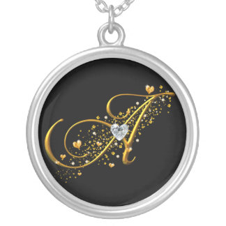 Love's Magic A inital Silver Plated Necklace