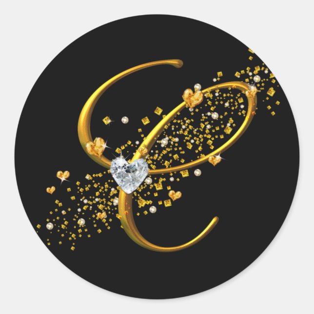 Love's Magic C monogram Classic Round Sticker (Front)