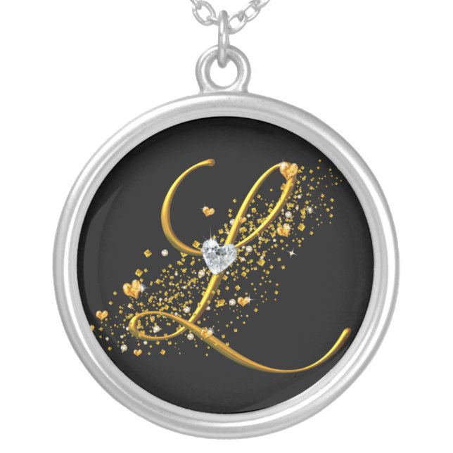 Love's Magic L Initial Silver Plated Necklace (Front)