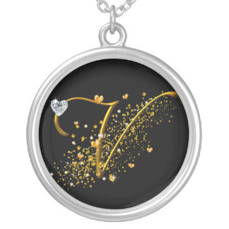 Love's Magic V Initial Silver Plated Necklace