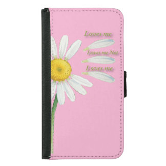 Loves Me, Loves Me Not Daisy – Romantic Watercolor Samsung Galaxy S5 Wallet Case