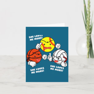 Loves more softball basketball volleyball t shirt card