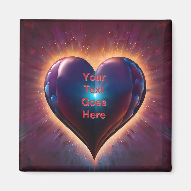 "Love's Radiance: You Light Up My Heart" Fridge Magnet (Front)