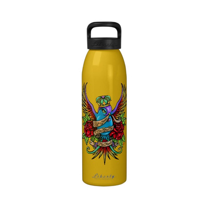 Loves Reign Swallow Tattoo Rose Water Bottle