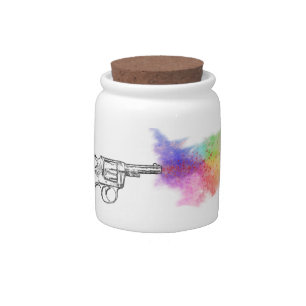 love's smoking gun : rainbow hearts candy jar