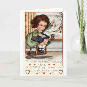 Love's Sweet Sake Valentine Repro Vintage 1922 Holiday Card