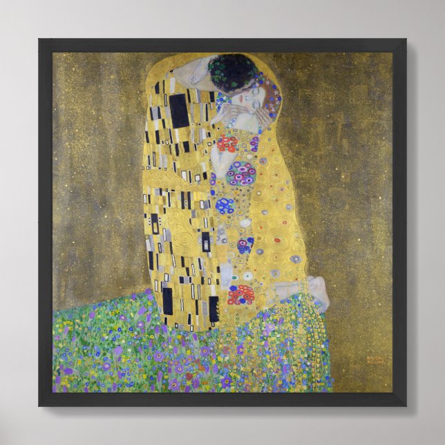 Love's Tapestry: A Kiss in Gold by Klimt  Framed Art (Framed Front)
