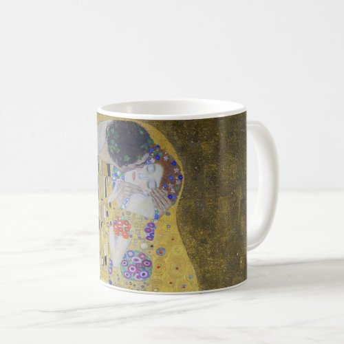 Loves Tapestry A Kiss in Gold by Klimt Valentine Coffee Mug