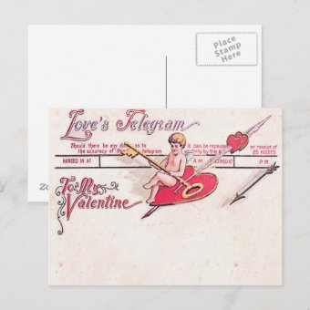 Love's Telegram Postcard | Zazzle