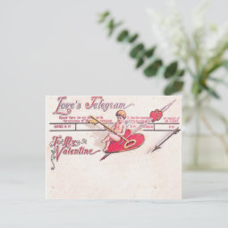 Love's Telegram Postcard | Zazzle