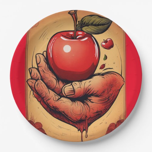 Loves Tender Squeeze Tattoo_Style Red Apple Pape Paper Plates