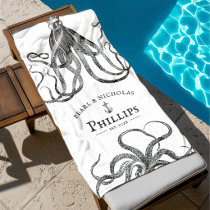 Love's Tentacles | Octopus Themed Beach Towel