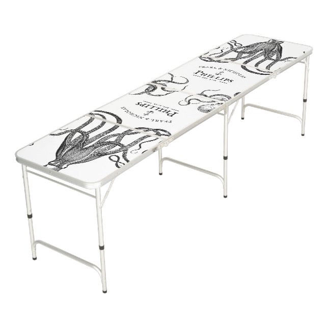 Love's Tentacles | Octopus Themed Beer Pong Table (Angled)
