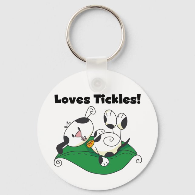 Loves Tickles T-shirts and Gifts Keychain (Front)