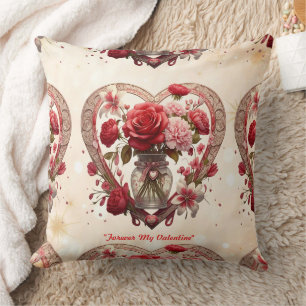 "Love's Timeless Blooms" Throw Pillow