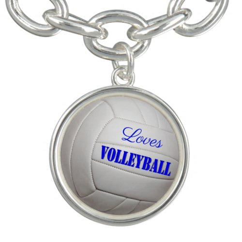 Loves Volleyball Charm Bracelet