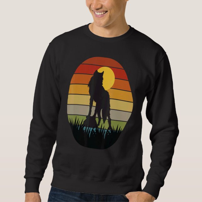 Loves Wolves wolf Face 10 Sweatshirt (Front)