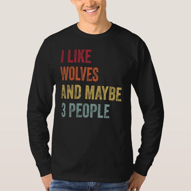 Loves Wolves wolf Face 12 T-Shirt (Front)