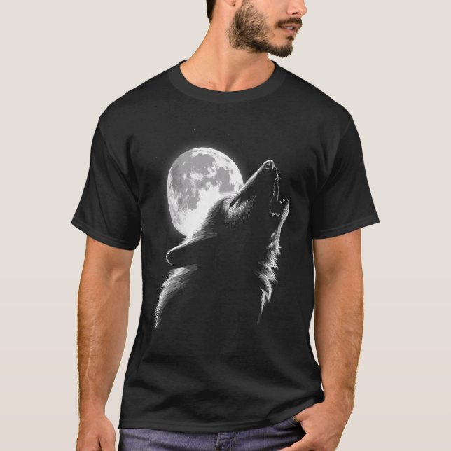 Loves Wolves wolf moon 3 T-Shirt (Front)