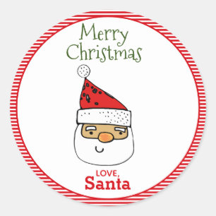 LoveSanta Whimsical Santa With Hat Christmas Classic Round Sticker