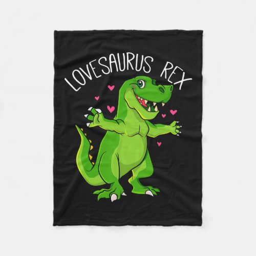 Lovesaurus T Rex Valentines Day Dinosaur Boys Vale Fleece Blanket