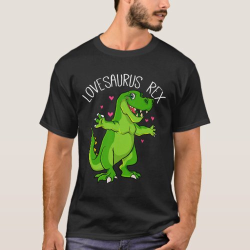 Lovesaurus T Rex Valentines Day Dinosaur Boys Vale T_Shirt