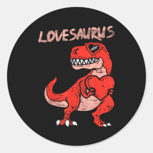 Lovesaurus Trex Dinosaur Heart Cute Valentines Day Classic Round Sticker