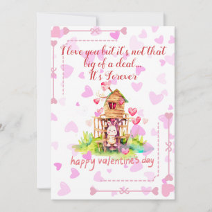 lovestruck bunny Valentine's Day greeting Holiday Card