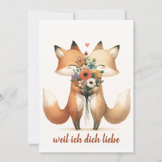 Lovestruck Foxes-Valentine's Day Invitation